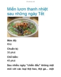 Miến lươn thanh nhiệt sau những ngày Tết