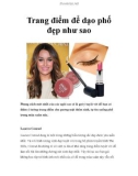 Trang điểm để dạo phố đẹp như sao