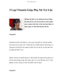 3 Loại Vitamin Giúp Phụ Nữ Trẻ Lâu