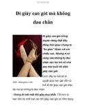 Đi giày cao gót mà không đau chân