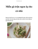 Miến gà trộn ngon lạ cho cả nhà