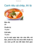 Canh riêu cá chép, thì là