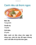 Canh riêu cá thơm ngon