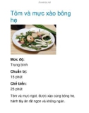 Tôm và mực xào bông hẹ