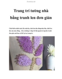 Trang trí tường nhà bằng tranh len đơn giản