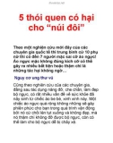 5 thói quen có hại cho 'núi đôi'