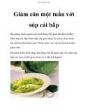 Giảm cân một tuần với súp cải bắp