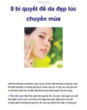 9 bí quyết để da đẹp lúc chuyển mùa