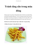 Tránh tăng cân trong mùa đông