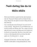 Nuôi dưỡng làn da từ thiên nhiên