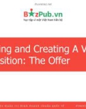 Lesson Planning and Creating A Value Proposition The Offer