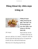 Dùng khoai tây chữa mụn trứng cá