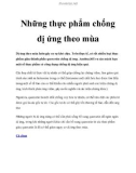 Những thực phẩm chống dị ứng theo mùa