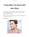 Trang điểm cho làn da khô mùa đông