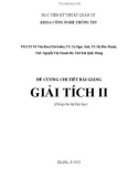 Đề cương chi tiết bài giảng Giải tích II (Dùng cho hệ Đại học) - PGS.TS Tô Văn Ban