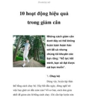 10 hoạt động hiệu quả trong giảm cân