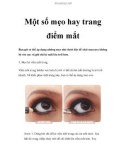 Một số mẹo hay trang điểm mắt