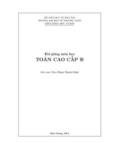 Bài giảng Toán cao cấp B: Phần 1 - Trường ĐH Võ Trường Toản