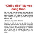 'Chiêu độc' để lấy vóc dáng thon