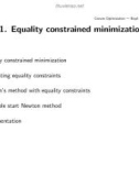 Lecture Convex optimization - Chapter: Equality constrained minimization