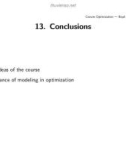 Lecture Convex optimization - Chapter: Conclusions