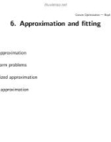 Lecture Convex optimization - Chapter: Approximation and ﬁtting