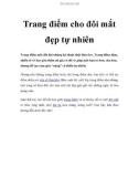 Trang điểm cho đôi mắt đẹp tự nhiên