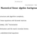 Lecture Convex optimization - Chapter: Numerical linear algebra background