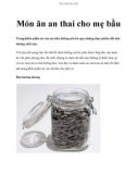 Món ăn an thai cho mẹ bầu