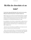 Bà bầu ăn chocolate có an toàn?