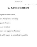 Lecture Convex optimization - Chapter: Convex functions