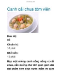 Canh cải chua tôm viên