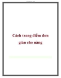 Cách trang điểm đơn giản cho nàng