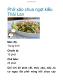 Phở xào chua ngọt kiểu Thái Lan