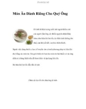 Món Ăn Dành Riêng Cho Quý Ông