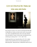 LUCAS CRANACH: Thiên tài trộn máu nhà buôn