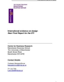 International evidence on design Near Final Report for the DTI