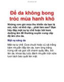 Để da không bong tróc mùa hanh khô