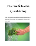 Rửa rau để loại bỏ ký sinh trùng