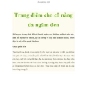 Trang điểm cho cô nàng da ngăm đen