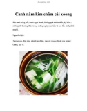 Canh nấm kim châm cải xoong