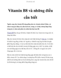 Vitamin B8 và những điều cần biết