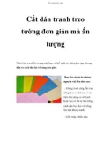 Cắt dán tranh treo tường đơn giản mà ấn tượng