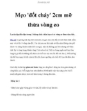 Mẹo 'đốt cháy' 2cm mỡ thừa vòng eo