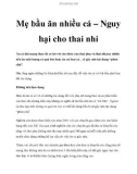 Mẹ bầu ăn nhiều cá – Nguy hại cho thai nhi