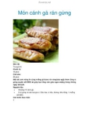 Món cánh gà rán gừng