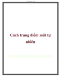 Cách trang điểm mắt tự nhiên