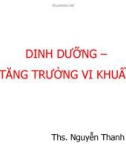 Bài giảng Dinh dưỡng - Tăng trưởng của vi khuẩn - ThS. Nguyễn Thanh Tố Nhi