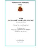 Bài giảng Phương pháp nghiên cứu khoa học: Phần 1 - Trường ĐH Võ Trường Toản (Năm 2022)