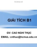 Bài giảng Giải tích B1: Chương 3 - Cao Nghi Thục